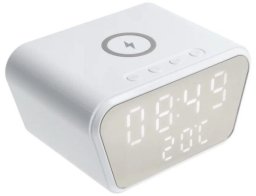 Ładowarka CP FM1 15W FM Radio & Budzik termometr Bezprzewodowa ładowarka Qi do telefonu itd. Biała (CPWRLFM1WH)