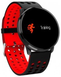 Smartwatch iWear M9 Okrągły Fitness Smartwatch z Full Touch 1.3'' IPS wyświetlaczem, pomiarem ciśnienia krwi i pulsu / sieciami społecznościowymi Czarno-Czerwony (IWM9BKRE)
