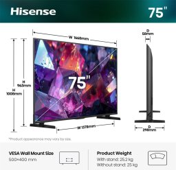 Telewizor Hisense HISENSE QLED 75E7S PRO