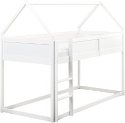 Beliani Łóżko na antresoli Domek Drewno sosnowe DIENNE 90 x 200 cm Biały (599785 Bel)