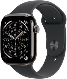 Smartwatch Apple Watch 11 GPS + Cellular 42mm Slate Titanium Sport Band M/L Czarny (MF8T4WF/A)