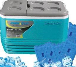 Lodówka turystyczna Pinnacle Kempingowa TPX 6005 57L niebieska +6 wkładów mrożących 1L