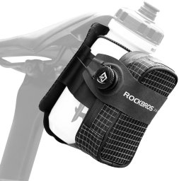 RockBros Torba rowerowa P010 podsiodłowa 0,2 l z uchwytem na bidon 0,6 l - czarna (5907769391538)