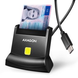 Czytnik Axagon Kart identyfikacyjnych USB-C Stand Reader, kabel 1.2m (CRE-SM4NC)