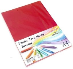 Penword Papier techniczny brystol A4 czerwony 50ark (5902557453498)