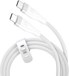 j5create USB-C 60W Wyjątkowo miękki, podwójnie pleciony przewód do szybkiego ładowania (JUCX18L18W-N)