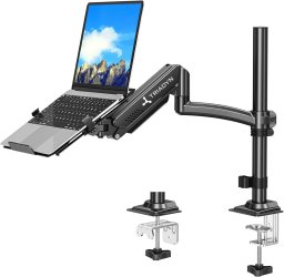 Triadyn Uchwyt Biurkowy HighSoloLift 2-in-1 na Monitor lub Laptopa 13-34" Ergonomiczny Regulowany Obrotowy TRD-BLK-Hi1L