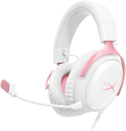Słuchawki HyperX Zestaw słuchawkowy Cloud III Gaming Headset biały/różowy - (9W1Q4AA)