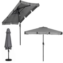 vidaXL Prostokątny duży parasol ogrodowy skośny łamany z korbą szary 200x130 cm MultiGarden EDUKAMP (5321)