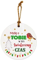 Dekoracja świąteczna KUKARTKA Zawieszka ceramiczna Boże Narodzenie (5906850809242)