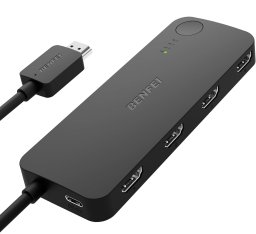 Reagle BENFEI SWITCH PRZEŁĄCZNIK HDMI 4W1 NA CZTERY URZĄDZENIA 4K@60HZ, 2K@144HZ, HDCP 2.3 CZARNY