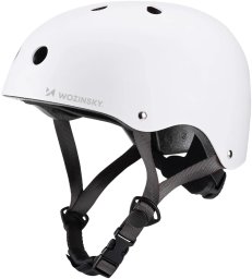 Wozinsky Kask rowerowy BMX/hulajnoga lekki 54-58 CM - biały