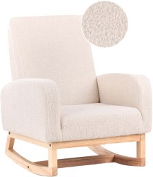 Beliani Fotel bujany dziecięcy boucle jasnobeżowy NORBY