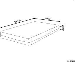 Beliani Materac termoelastyczny żelowy SPONGY Średnio twardy 90 x 200 cm