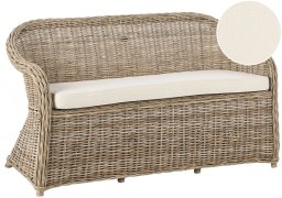 Beliani Sofa ogrodowa dla 2 osób SUSUA Rattan Naturalny