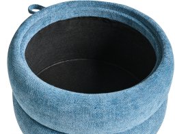 Beliani Puf ze schowkiem HAWLEY Szenil Niebieski 40 cm