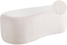 Beliani Puf boucle złamana biel BAYARD