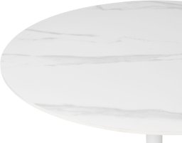 Beliani Stół do jadalni Boca Biały marmur 90 cm