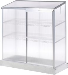 Beliani Szklarnia balkonowa LECCE Srebrny 59 cm