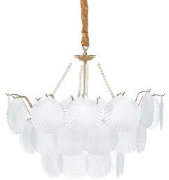Lampa wisząca Beliani Żyrandol Bigote Szkło Mosiężny