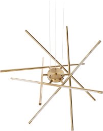 Lampa wisząca Beliani LED PALUN Ze ściemniaczem Metal Złoty