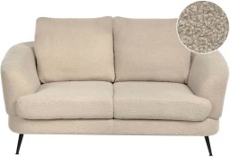 Beliani Sofa dla 2 osób KJAER Boucle Jasnobeżowy