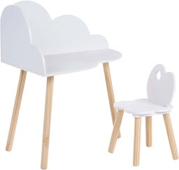 Beliani Stół z krzesłem dla dzieci Cloudy Biały