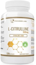 Progress Labs L-cytrulina 500 mg 120 kapsułek przed treningiem, wydajność mięśni