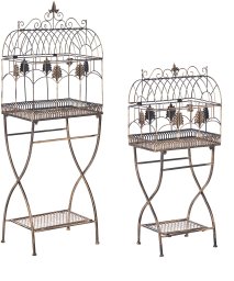Beliani Zestaw 2 regałów z półkami SICILY Metal 43/37 cm 30/27 cm Czarny
