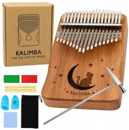 LeanToys Kalimba 17 Klawiszy Drewniany Instrument Muzyczny Akcesoria Woreczek