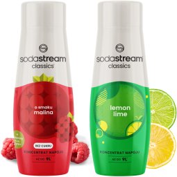 Sodastream Syropy do Saturatora Malina Zero Cukru + Cytryna Limonka Koncentrat