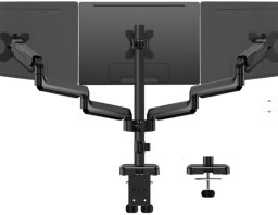 Triadyn Uchwyt biurkowy AdaptTriMount na trzy monitory 17-32" ergonomiczny regulowany obrotowy TRD-BLK-A3AL