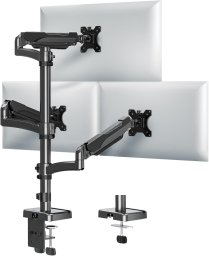 Triadyn Uchwyt biurkowy TriHighFlexMount na trzy monitory 13-32" ergonomiczny regulowany obrotowy TRD-BLK-Hi3AL