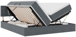 WaszeMeble Łóżko tapicerowane 100X200 szare z pojemnikiem z materacem do sypialni