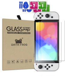 Strado-Tech Szkło hartowane do Nintendo Switch Oled Zestaw, ochrona ekranu 9H, pełne pokrycie, oleofobowe