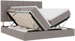 Mebel Elite Łóżko tapicerowane 180X200 szare dwuosobowe ze stelażem z pojemnikiem