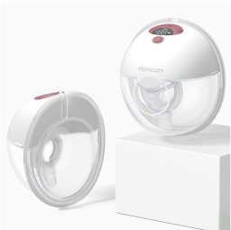 Momcozy M5 Smart Wearable Breast Pump – Laktator muszlowy | Sterowanie aplikacją, bezprzewodowy, podwójny, kolor czerwony (BP380-MR71000B00105-C)