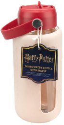 Paladone PALADONE Harry Potter Szklana Butelka z Silikonowym Etui (800 Ml) Hogwarts