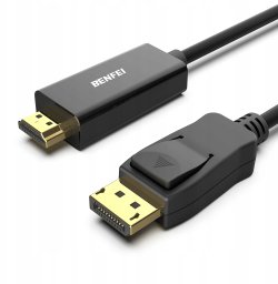 Kabel Benfei 4K DisplayPort do HDMI jednokierunkowy 1,8 M czarny