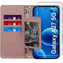 krainaGSM Etui do Samsung A27 5G Z Klapką Zamykane Magnetyczne + Szkło 9H