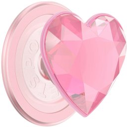 PopSockets Popsockets Crystal Heart Grip MagSafe uchwyt i podstawka do telefonu różowy