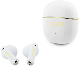 Słuchawki Guess TWS Glossy Gold Line Classic biały