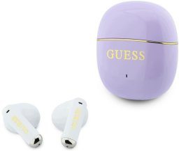 Słuchawki Guess TWS Glossy Gold Line Classic fioletowy