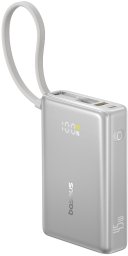 Baseus Powerbank PicoGo 10000mAh 45W z wyświetlaczem cyfrowym z wbudowanym kablem USB-C - tytanowy