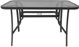 Kontrasto Stół ogrodowy Majorka Trio 120x70 cm brązowy szkło metal 6-osobowy