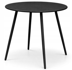 Kontrasto Stół ogrodowy DOMO fi80 72 cm czarny metalowy okrągły na taras balkon