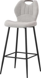 Kontrasto Hoker barowy Aria 3D 107 cm tapicerowany beżowy stelaż czarny metal