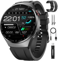 Smartwatch Lazird EKG AMOLED CIŚNIENOMIERZ BMI GLUKOZA 440MAH PPG czarny