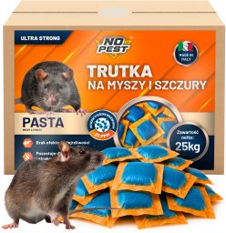 NO PEST Trutka trucizna na szczury myszy gryzonie środek gryzoniobójczy orzechowa niebieska pasta brodifakum "Ultra Strong" 25kg