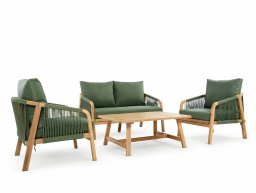 Kontrasto Zestaw mebli ogrodowych MAKIRA 4os akacja sofa 2 fotele stolik
